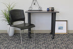 Boss Office Products Chrome Frame Stack Chair 5 Pack In Black