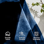 Lazzzy Navy Blue Velvet Curtains Room Darkening Thermal Insulated Curtains 84 Inch Long Window Drapes For Bedroom Living Room Super Soft Luxury Rod Pocket Window Treatment, 2 Panels