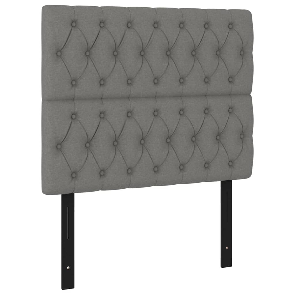 Vidaxl Led Headboard, Upholstered Headboard For Bed Home, Bed Headboard With Led Light, Bedroom Furniture, Dark Gray 39.4"X2.8"X46.5"/50.4" Fabric
