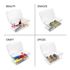 Isaac Jacobs Medium Stackable Organizer Bin (10.75   X6.5   X3.7   ) W/ Hinged Lid, Clear Storage Box, Home, Office, School, Fri