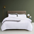 Houseri White Comforter King Size, 3 Pieces Lightweight Solid White Bedding Set King, All Season Soft Pure White King Size Comfo