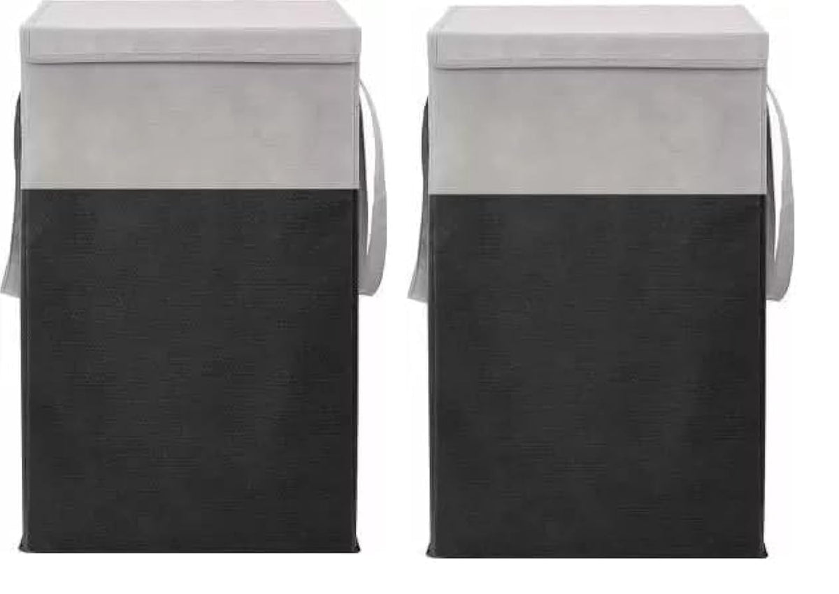 Brandlift Non Woven Printed Rectangular Foldable Laundry Bag | Lid And Handle Clothes Storage Organiser For Bedroom Dorm Closet 