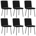 vidaXL Dining Chairs 6 pcs Black Velvet