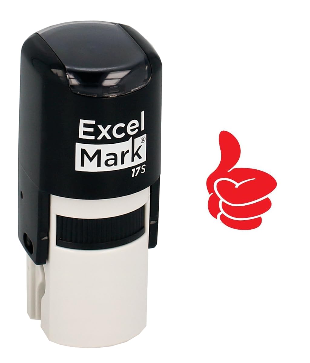 Round Teacher Stamp - Thumbs Up (Solid) - Red Ink