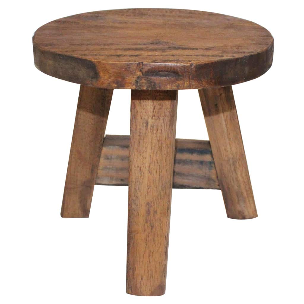 Vidaxl Solid Reclaimed Wood Stool  Handcrafted, Compact & Portable Home Accessory Featuring Farmhouse Style And Vintage Look