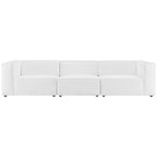 Modway Mingle Vegan Leather 3-Piece Sectional Sofa in White