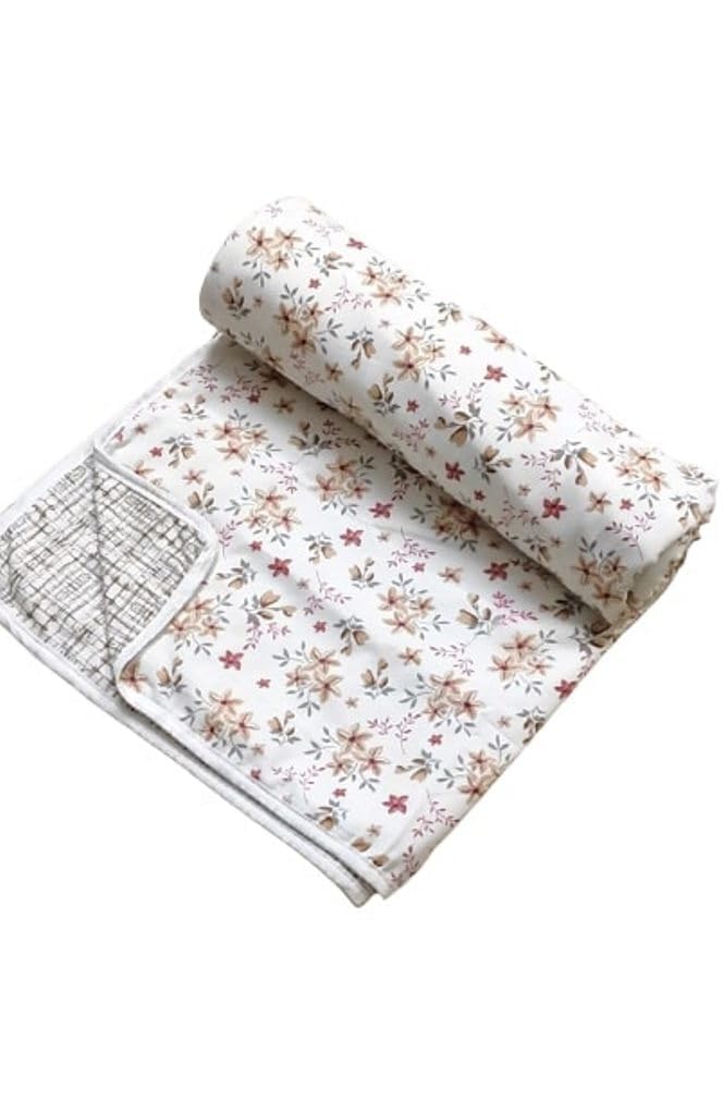 Elegance Reversible 3 Layered Pure Cotton Single Bed Blanket/Duvet/Comforter/Ac Dohar (Multicolor, Design 22)
