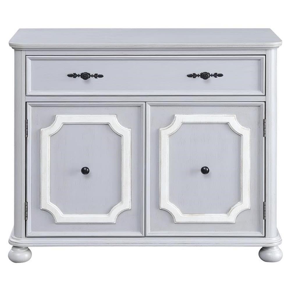 Acme Enyin Wooden Rectangular 1-Drawer Storage Cabinet With Double Door In Gray