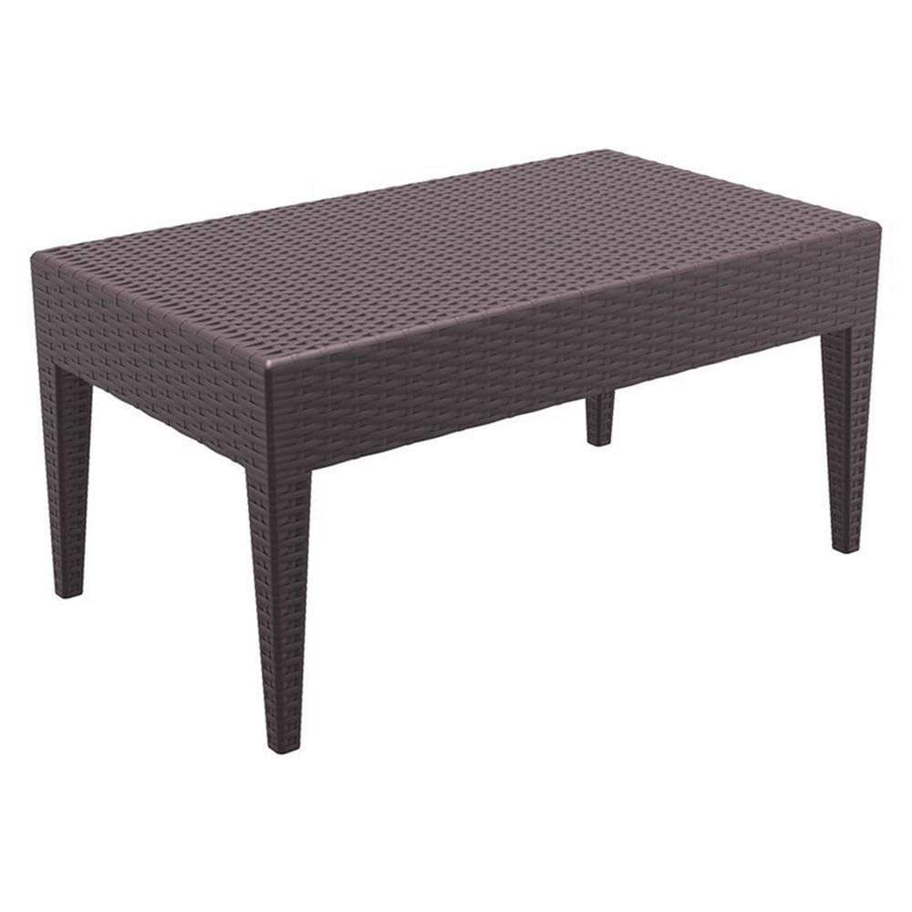 Compamia Miami Resin Patio Coffee Table in Brown, Commercial Grade