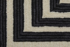 HomeRoots 514382 9 x 12 ft. Gray Ivory & Black Wool Abstract Hand Tufted Handmade Rectangle Area Rug
