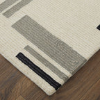 HomeRoots 514402 8 x 10 ft. Ivory & Taupe Wool Abstract Hand Tufted Handmade Rectangle Area Rug, Rectangular