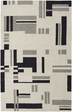 HomeRoots 514403 9 x 12 ft. Ivory & Taupe Wool Abstract Hand Tufted Handmade Rectangle Area Rug