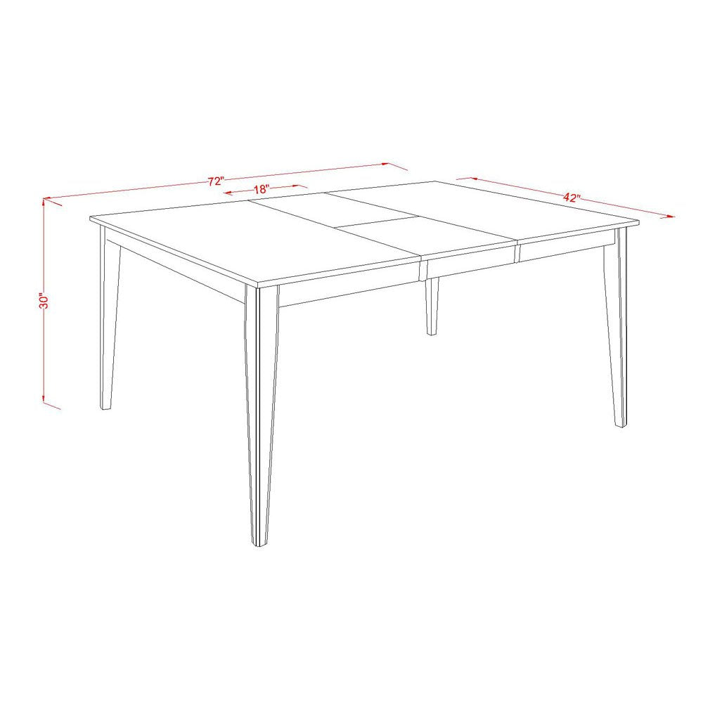 East West Furniture Henley 7 Piece Modern Set Consist of a Rectangle Wooden Table with Pedestal and 6 Linen Fabric Dining Room Chairs, 42x72 Inch, HECA7-CAP-C