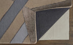 HomeRoots 514601 10 x 14 ft. Tan Brown & Blue Wool Geometric Hand Tufted Handmade Rectangle Area Rug
