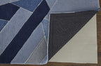 HomeRoots 514607 9 x 12 ft. Blue & Silver Wool Geometric Hand Tufted Handmade Rectangle Area Rug