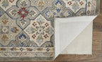 HomeRoots 514800 8 x 10 ft. Taupe Ivory & Red Wool Patchwork Hand Tufted Handmade Stain Resistant Rectangle Area Rug