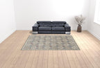 HomeRoots 514801 9 x 12 ft. Taupe Ivory & Red Wool Patchwork Hand Tufted Handmade Stain Resistant Rectangle Area Rug