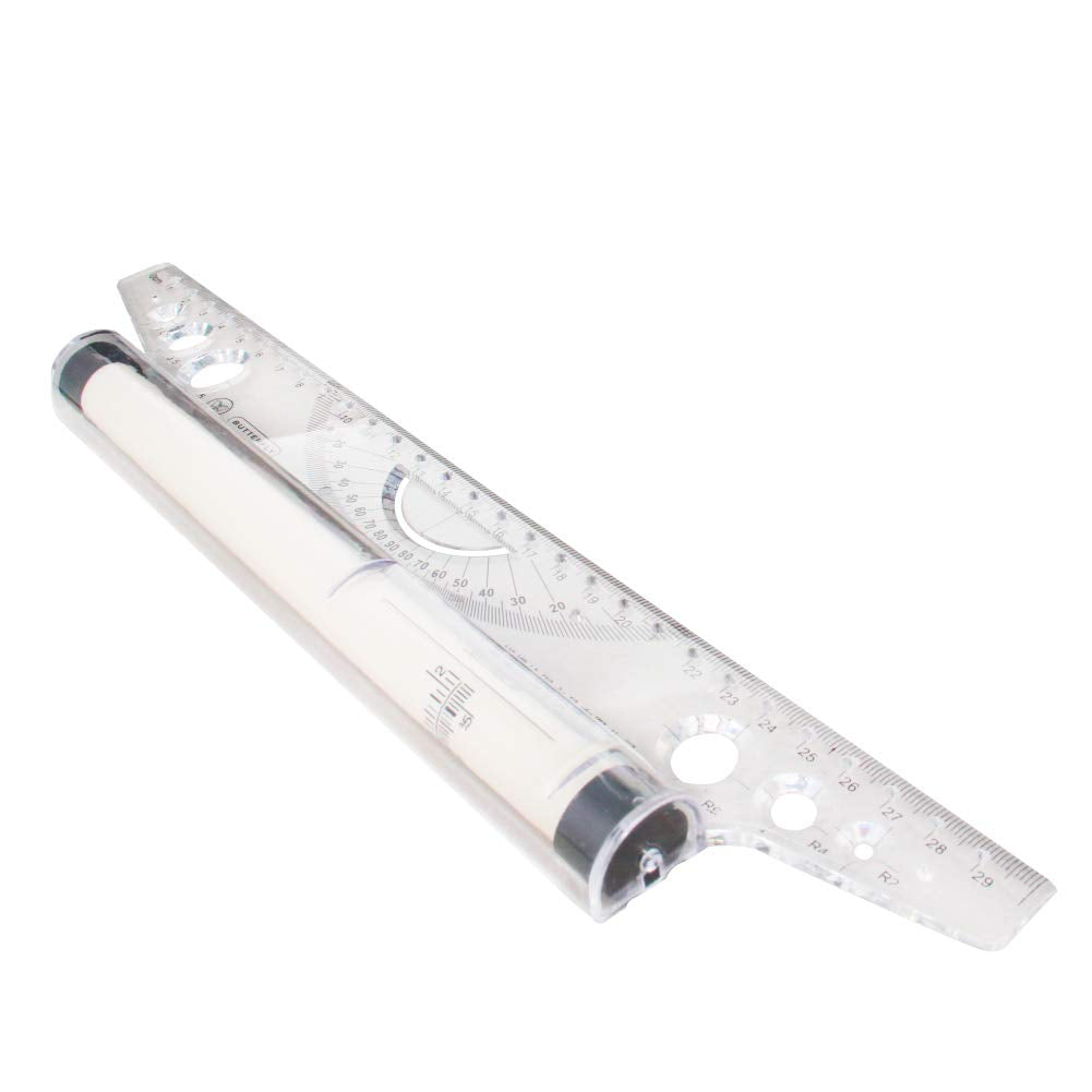Utoolmart Rolling Parallel Ruler 12 Inch, Balancing Scale Multi-Purpose Drawing Measuring Tool For Drawing Parallel Lines, Circl