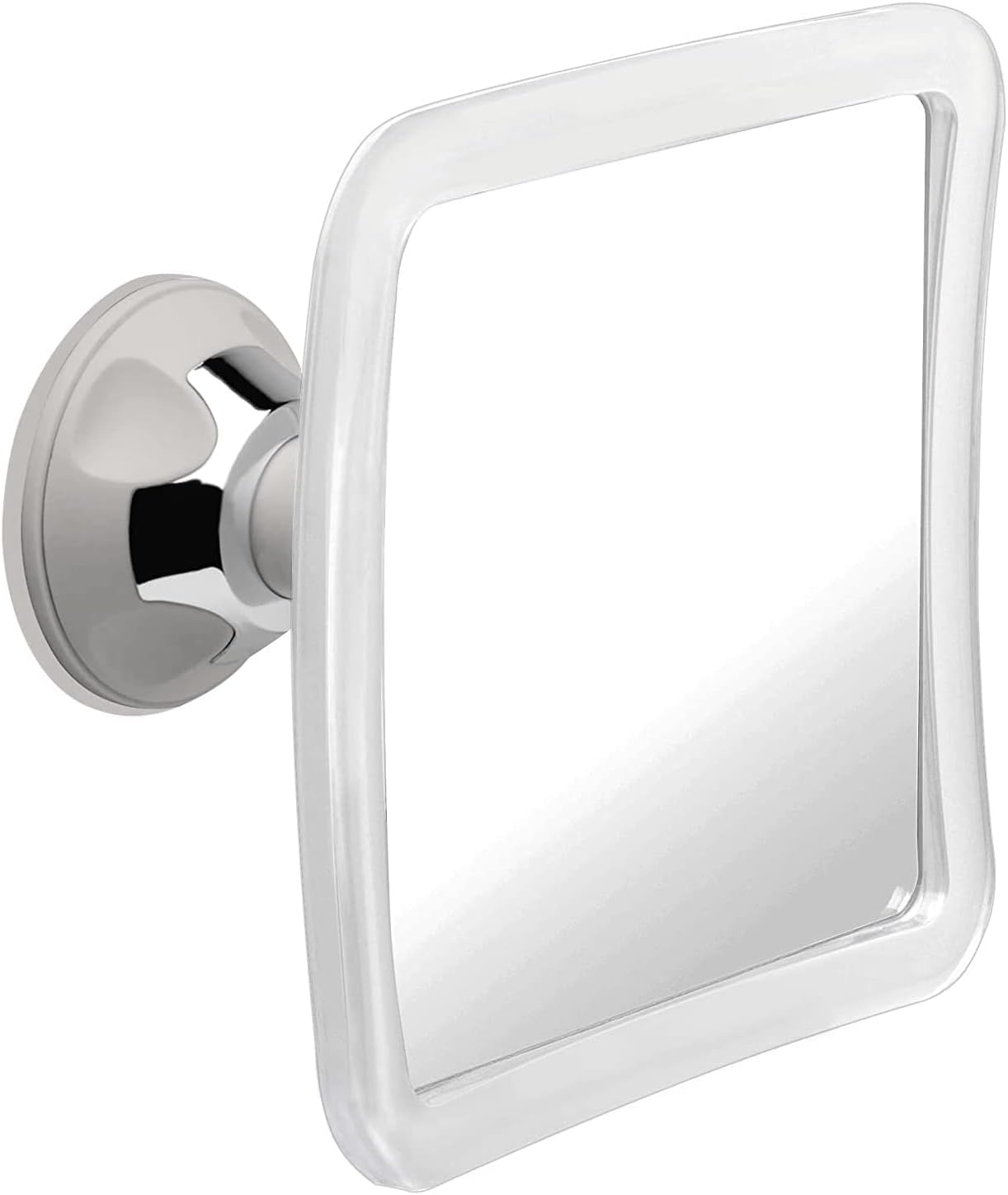MIRRORVANA Fogless Shower Mirror for Shaving with Upgraded Suction-Cup, 1X Magnifying, 6.3 x 6.3 Inch (Translucent Frame, Grey S