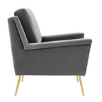 Modway Chesapeake Performance Velvet, Armchair, Gold Gray