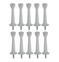 Qcaa Rubber Tip Heavy Duty Solid Rigid Door Stop, 3', Zinc Die Cast, White, 10 Pack, Made In Taiwan