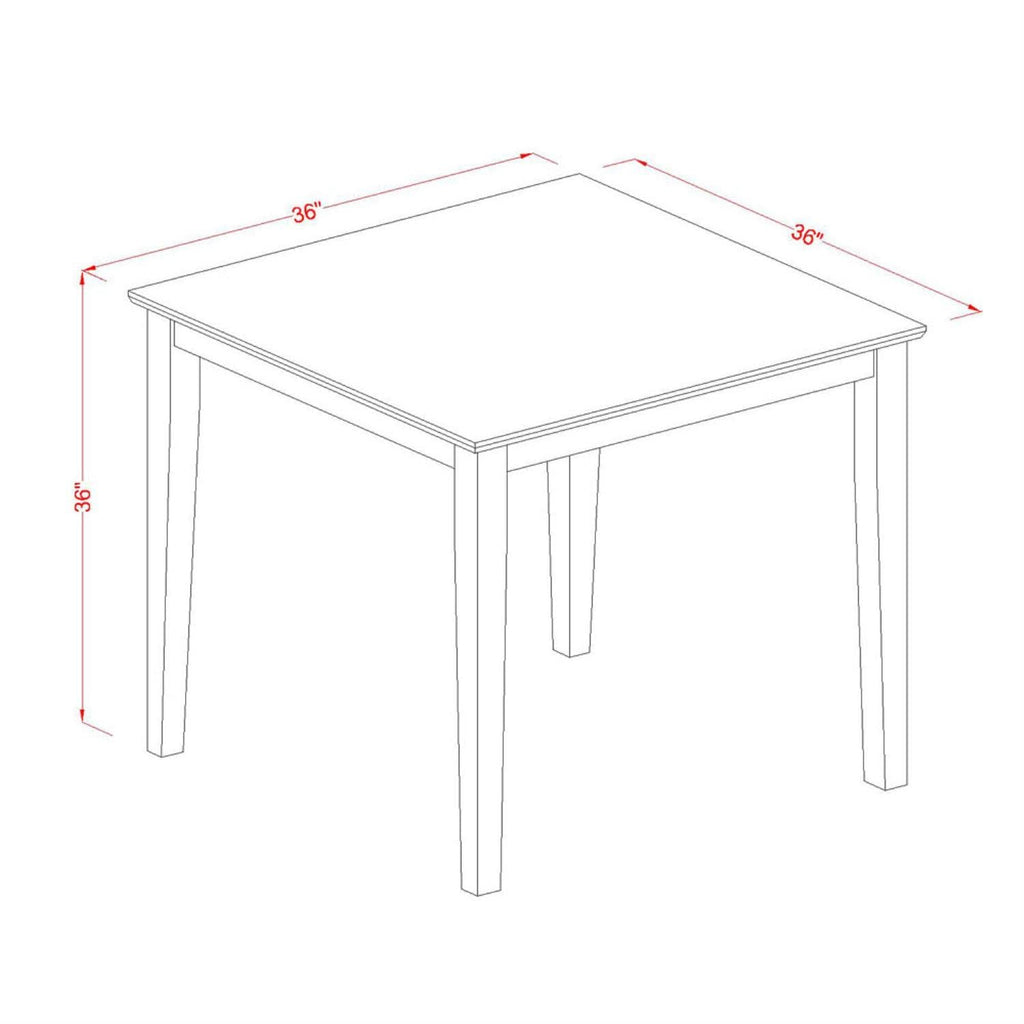East West Furniture PBT T Square Counter Height Table for Small Spaces, 36-Inch, Oak Finish