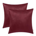 Brawarm Faux Leather Throw Pillow Covers 18 X 18 Inches - Black Leather Pilow Covers Pack Of 2, Solid Dyed Leather Pillowcases F