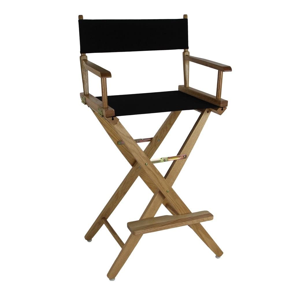 American Trails Extra-Wide Premium 30" Director'S Chair Mission Oak Frame Natural Canvas, Bar Height