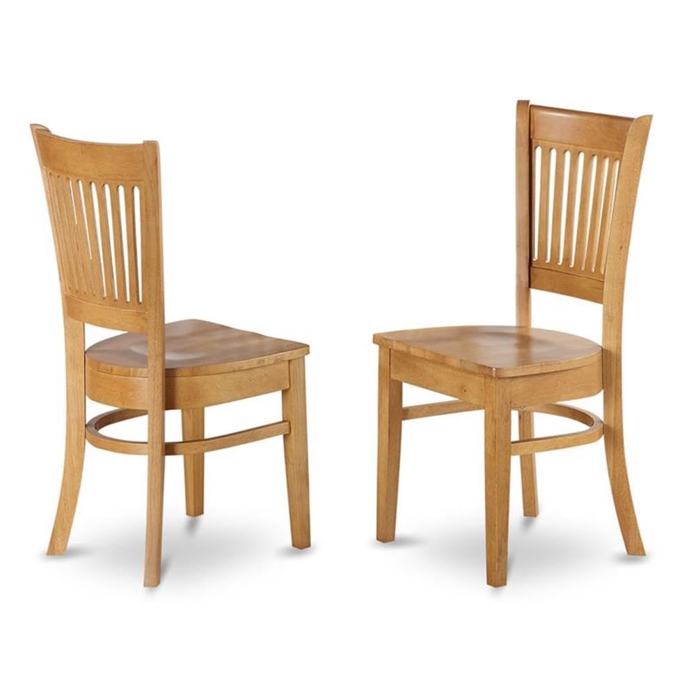 East West Furniture ANVA3-OAK-W 3 Piece Dining Table Set for Small Spaces Contains a Round Kitchen Table with Pedestal and 2 Dining Room Chairs, 36x36 Inch, Oak