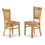 East West Furniture ANVA3-OAK-W 3 Piece Dining Table Set for Small Spaces Contains a Round Kitchen Table with Pedestal and 2 Dining Room Chairs, 36x36 Inch, Oak
