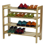 Ergode Clifford Shoe Rack | Holds 12 Pairs | Stackable Design | Solid Wood | Natural Finish | (81228-VV)