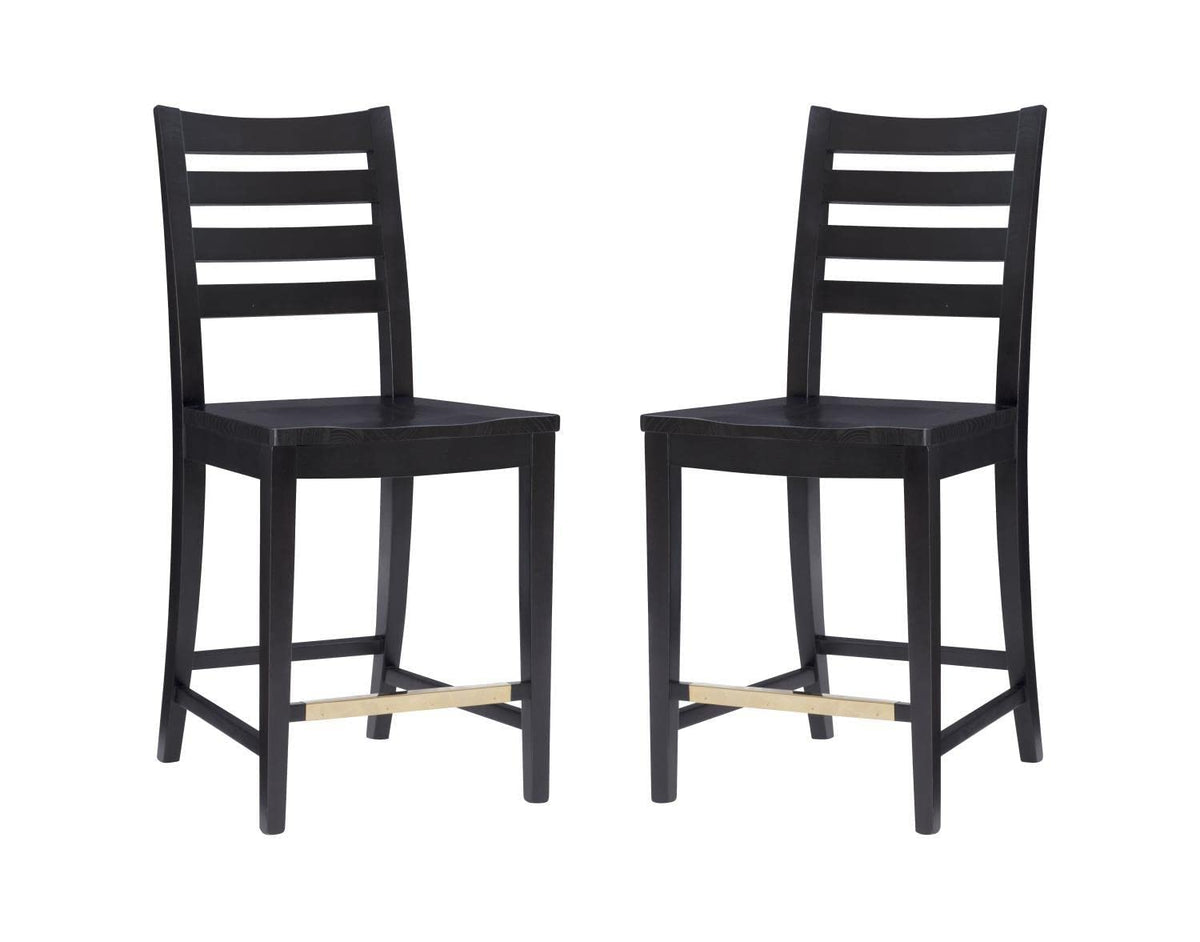 Flynn Counter Stool Black Set Of 2