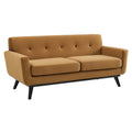 Modway Engage Performance Velvet Loveseat With Cognac Finish Eei-5599-Cog