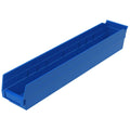 Akro-Mils 30124 Plastic Nesting Shelf Bin Box, (24-Inch X 4-Inch X 4-Inch), Blue, (12-Pack)