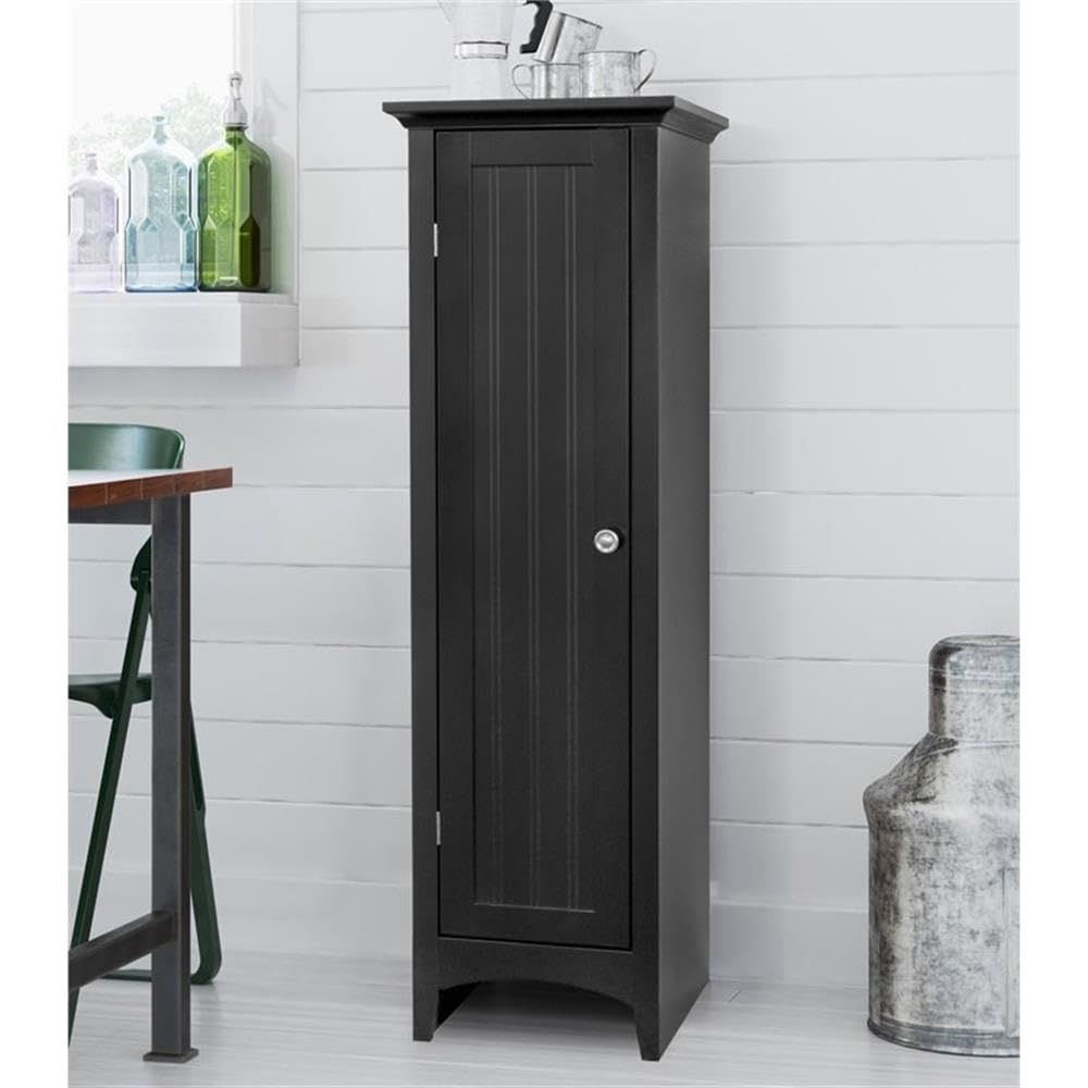 Os Home And Office One Door Kitchen Black Storage Pantry