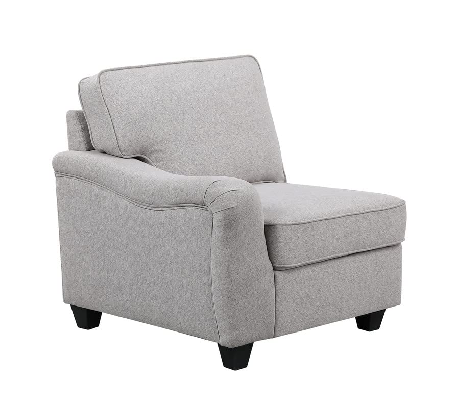 Lilola Home 7 Piece Modular L-Shape Sectional Sofa with Ottoman, Light Gray
