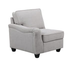 Lilola Home 7 Piece Modular L-Shape Sectional Sofa with Ottoman, Light Gray