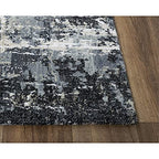 Elect 9' X 12' Abstract Gray/Gray /Blue Power-Loomed/Hybrid Area Rug