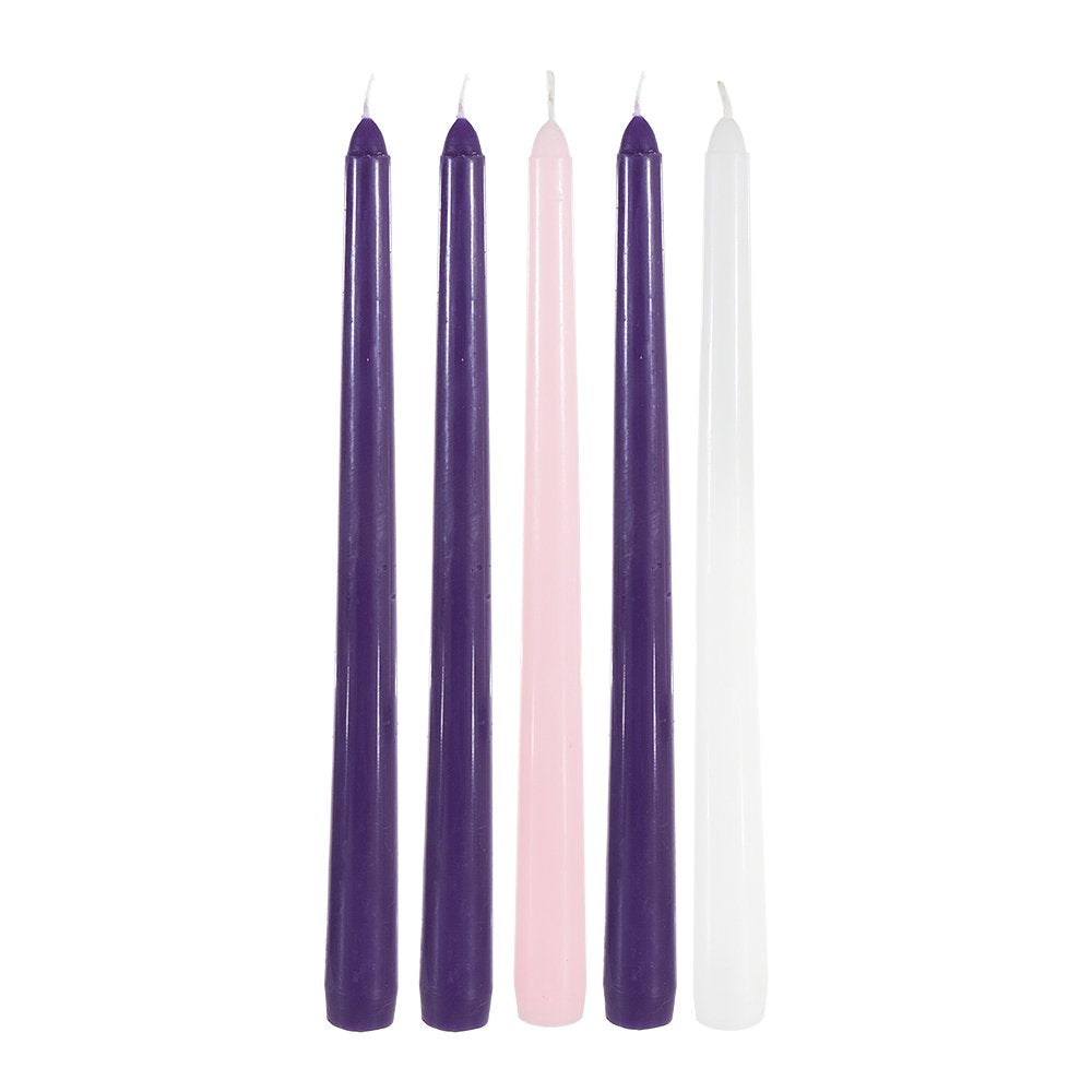 Christmas Advent Unscented 10 x 7/8 Taper Candles Pack of 5