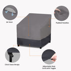 Easy-Going Outdoor Chair Cover Waterproof, Heavy Duty Patio Chair Cover, Windproof Outdoor Furniture Cover With Air Vent (2 Pack-33.5Wx31.5Dx36H Inch, Gray/Dark Gray)