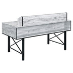 Acme Safea Wooden Storage Computer Desk in Antique White and Black