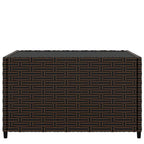 vidaXL Square Patio Coffee Table - Sturdy Powder-Coated Steel Frame with Weather-Resistant PE Rattan and Tempered Glass Top - Perfect for Outdoor Use - Brown