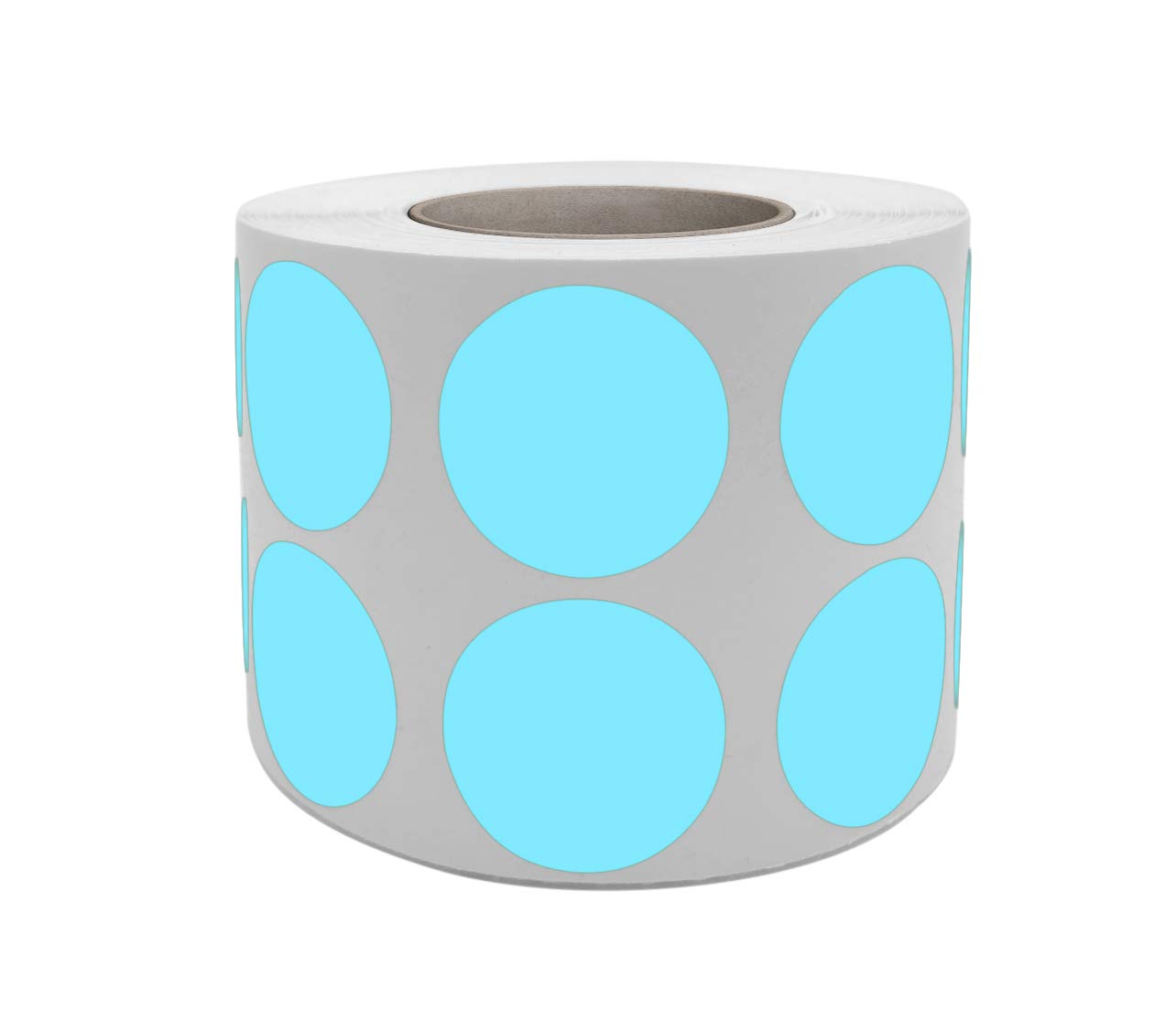 Royal Green Round Dot Label Roll 3/4 Inches - Light Blue Circle Sticker 19 Mm -1050 Pack