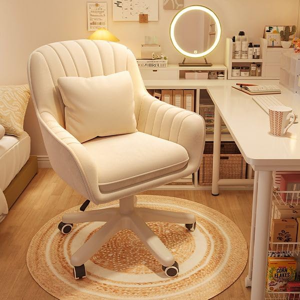 Oakcraft Velvet Home Office Chair Computer Chair With Midback Upholstered Modern Tufted Computer Task Chair Swivel Height Adjus