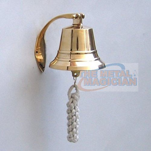 The Metal Magician Nautical Hanging Wall Mountable 4 Solid Brass Ship Bell