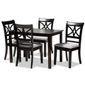 Baxton Studio Modern Grey and Espresso Brown 5-Piece Dining Set