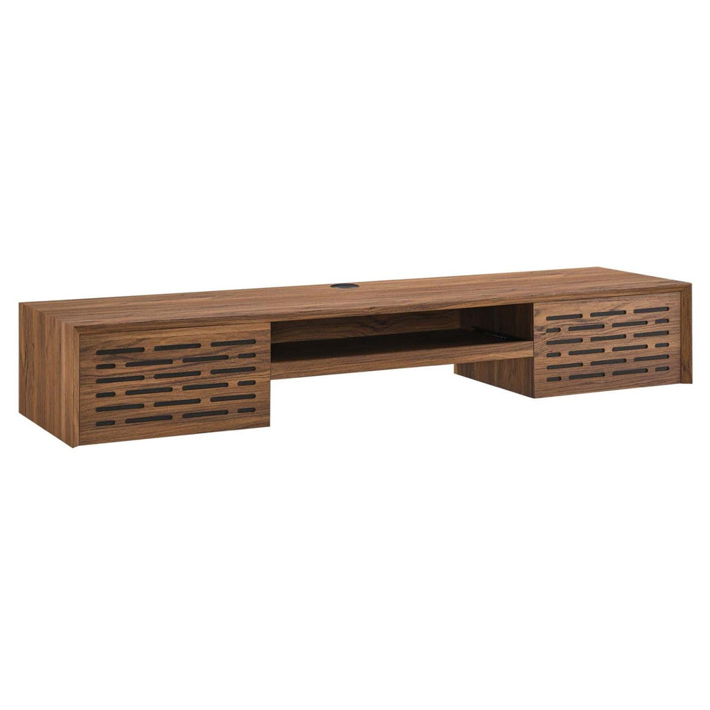 Modway Merit 60&Quot; Modern Wood Wall-Mount Design Office Desk In Walnut