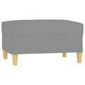 vidaXL Modern Fabric Footstool - Light Gray - Plywood Frame, Compact Size, Versatile Use, Comfortable Seating and Footrest