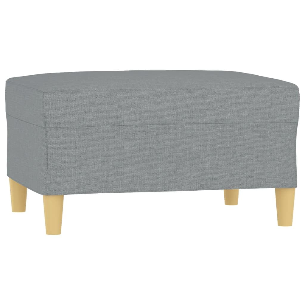 vidaXL Modern Fabric Footstool - Light Gray - Plywood Frame, Compact Size, Versatile Use, Comfortable Seating and Footrest
