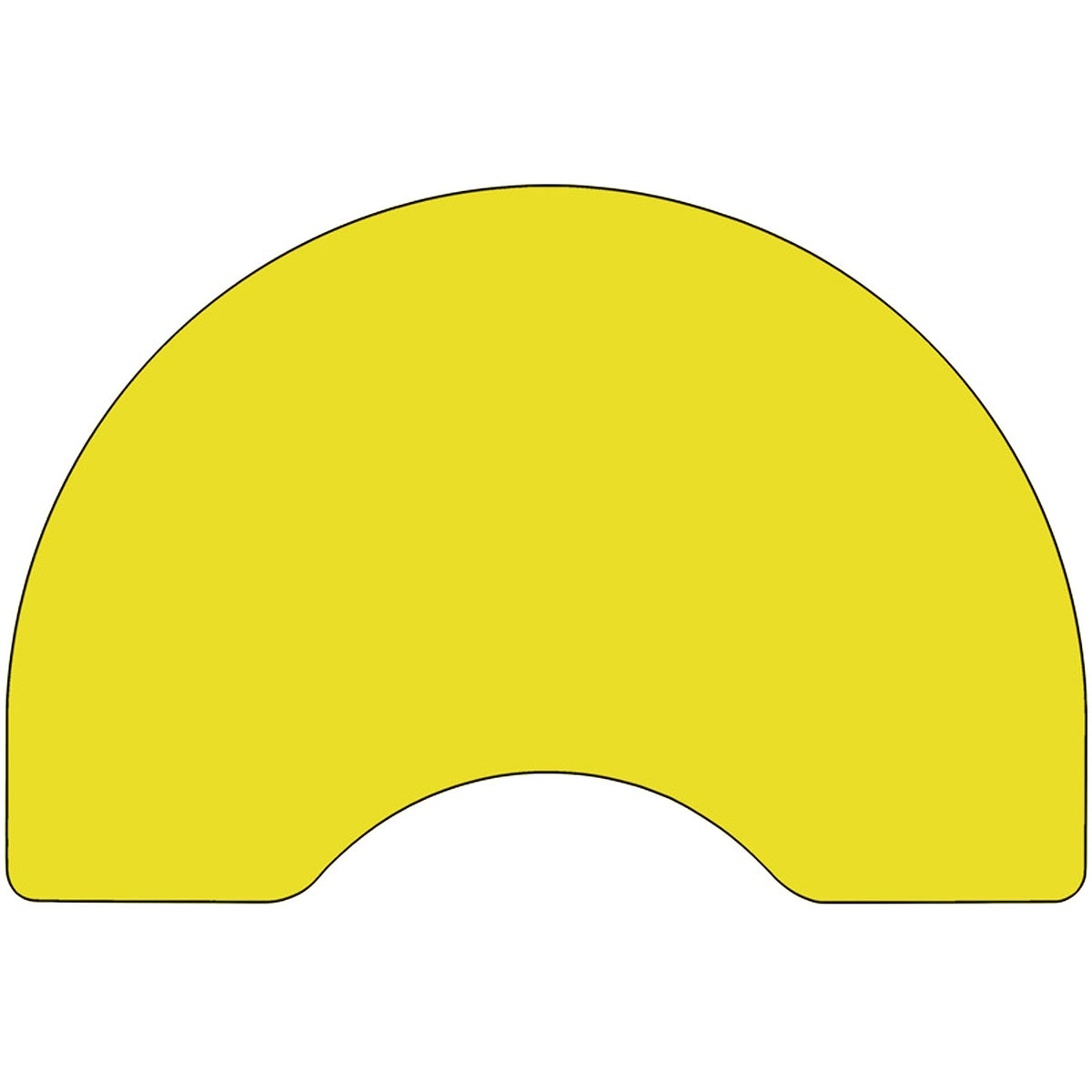 Flash Furniture Kidney Shaped Activity Table With Thick High Pressure Laminate Top And Height Adjustable Pre School Legs, 96"D X 48"W X 25.25"H, Yellow